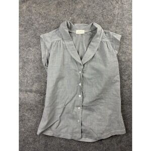 Pillar Blouse Cap Sleeve Striped Fitted Women's Size S Boho Coastal Old Money